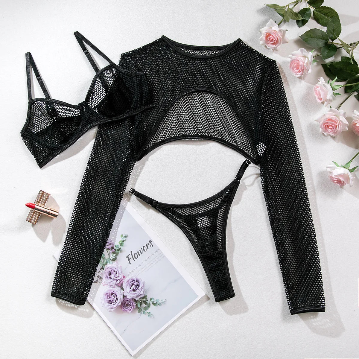 Mia™ | Ensemble 3 Pièces Mesh Noir