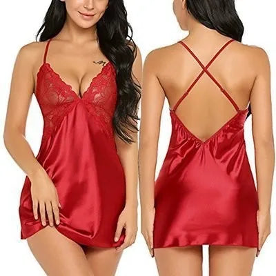 Léa™ | Nuisette Babydoll Satin & Dentelle